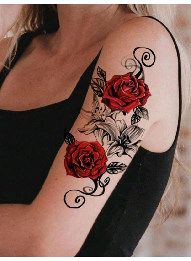 شي إن SHEIN-3D Rose Pattern Waterproof Temporary Tattoo Stickers - Image 5